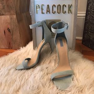 Light Blue Ankle Strap Heel